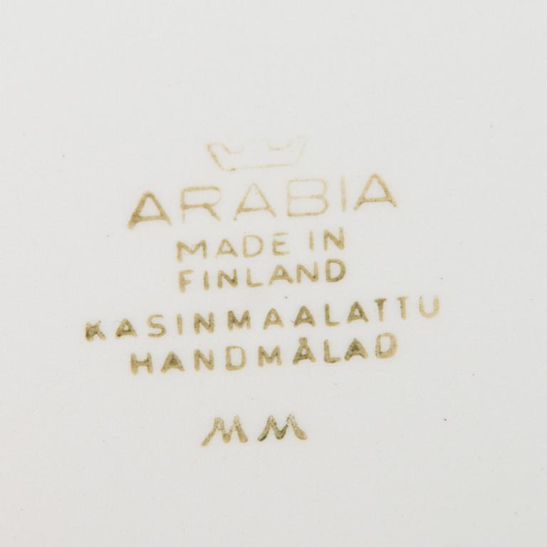 Four big tea cups with saucers, Arabia Finland 1964-1971.