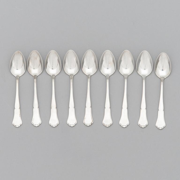 A 24-piece set of 'Chippendale' silver cutlery, Finnish hallmarks 1987-91.