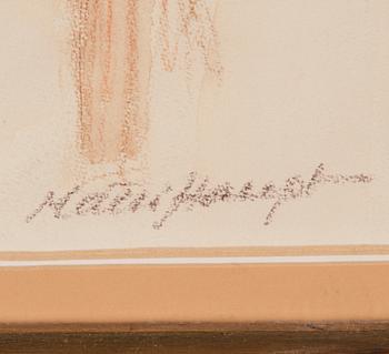 MATTI HAUPT, blandteknik på papper, signerad.