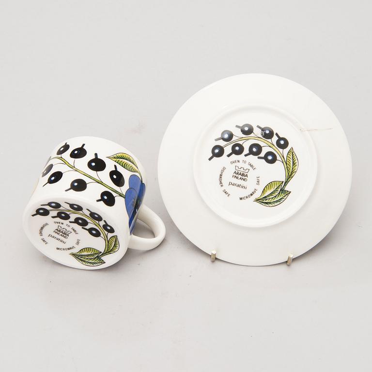 A 7-piece set of 'Paratiisi' porcelain tableware for Arabia, marked after 1980.