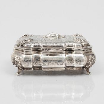 A Rococo Style Silver Box, 20th Century.