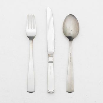 Jacob Ängman, A 96-piece silver flat ware set, 'Rosenholm', GAB & Mema, Sweden, 1996-2014.
