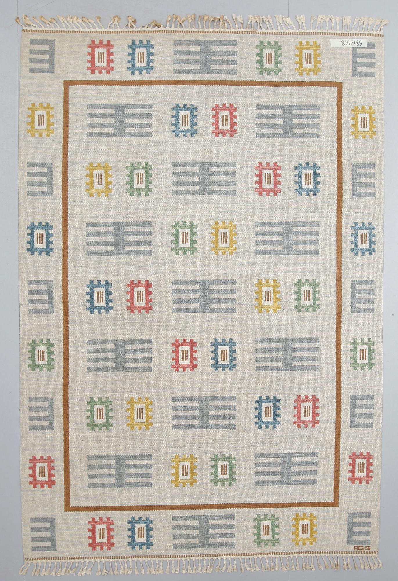 MATTA, rölakan, monogramsignerad AGS (Anna-Greta Sjöqvist), 1900-talets mitt. 216 x 315 cm.