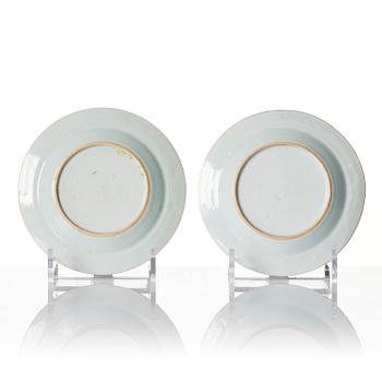A set of twelve Chinese export porcelain dessert dishes, Qing dynasty, Qianlong and Jiaqing, 18/19th century.