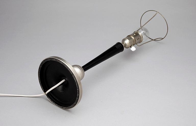 BORDSLAMPA, tenn, art deco, 1930-tal.