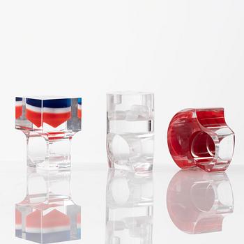 Siv Lagerström, three acrylic rings, 1970s.