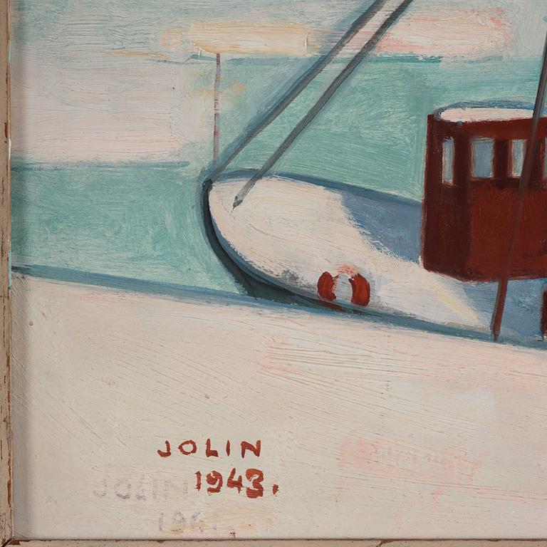 Einar Jolin, Winter at the harbour, Stockholm.