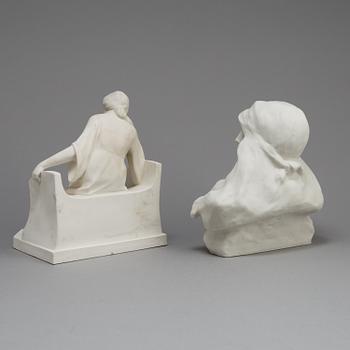TWO PARIAN FIGURES, Gustavsberg 1911 and 1924.