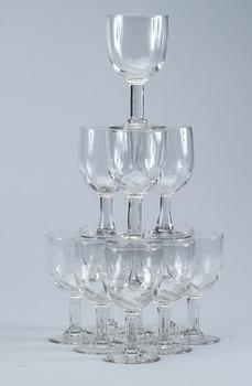 VINGLAS, glas, 12 st. 1800-tal.