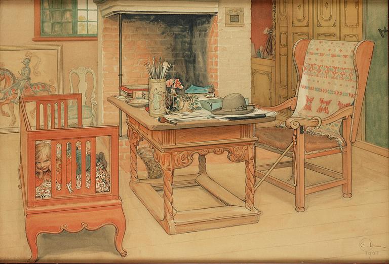 Carl Larsson After, "Tittut" (peekaboo).