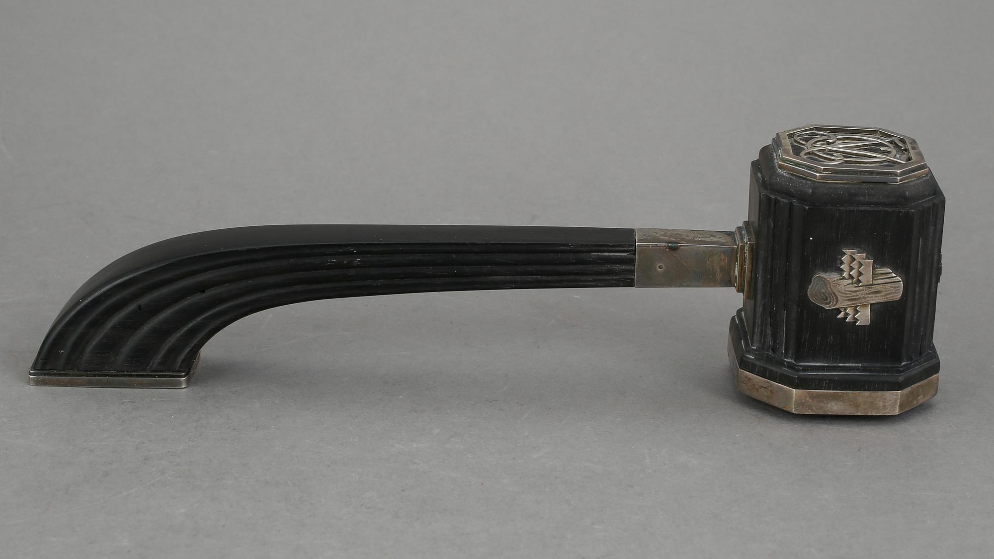 ORDFÖRANDEKLUBBA, silver, trä, Borgila, Stockholm 1938.