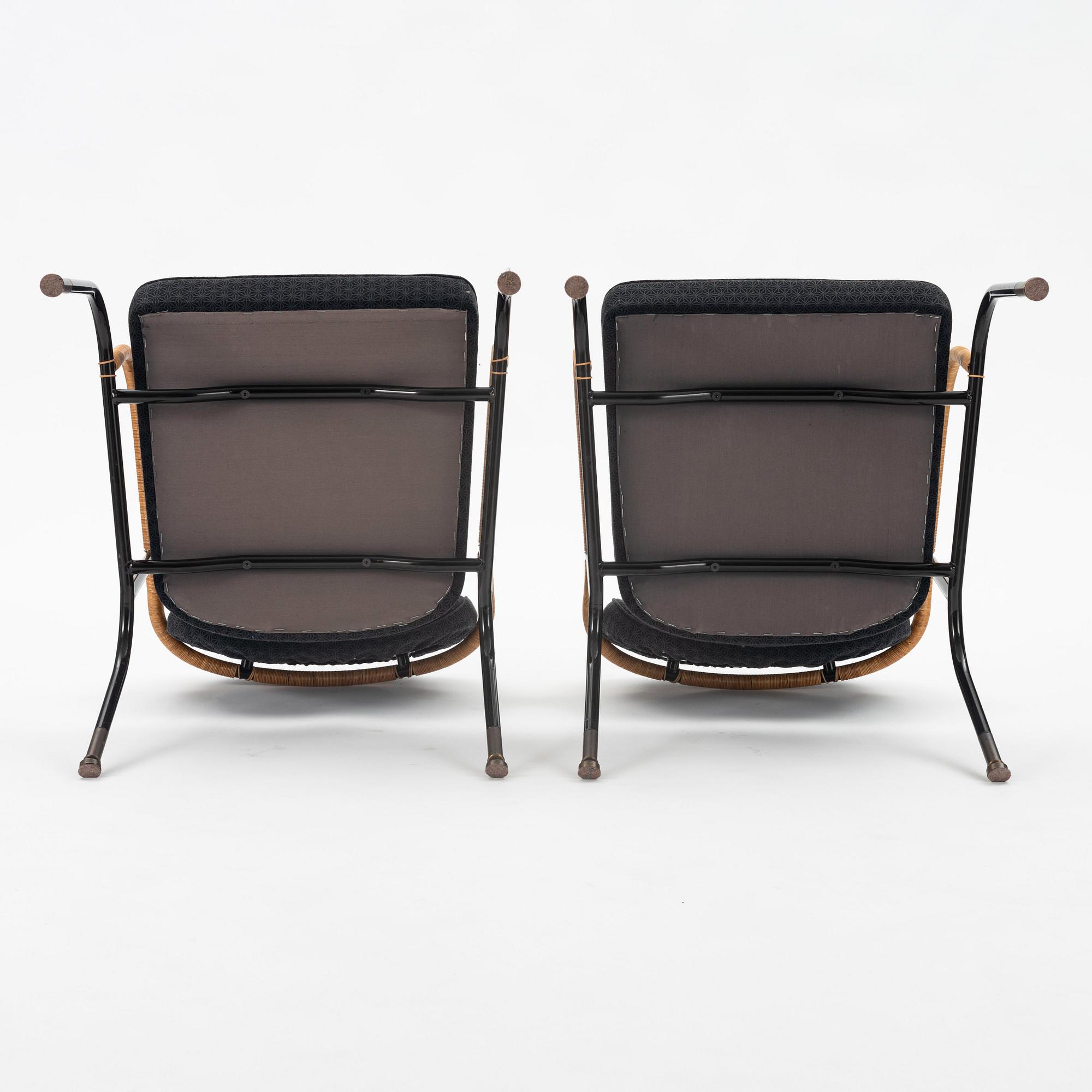 Mats Theselius, a pair of easy chairs, 'The Bamboo King', ed. 171-172/360, Källemo, Sweden, post 2000.