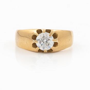 Ring, 18K gold with brilliant-cut diamond, 0.60 ct, J Petterssons, Stockholm, 1962.