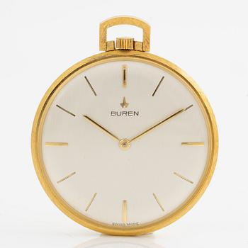Buren, fickur, 18K guld, 42,5 mm.