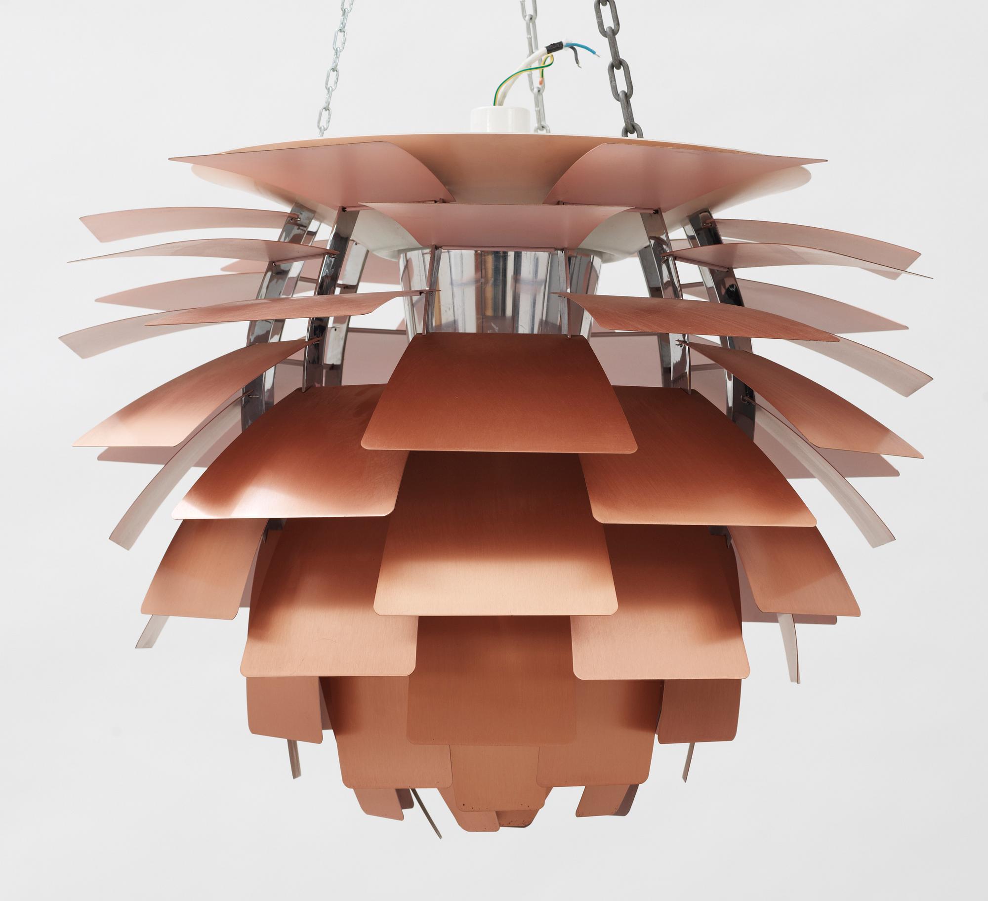 TAKLAMPA, "PH-Kotte", Poul Henningsen för Louis Poulsen. 1900-talets andra hälft. Diam 84, H 72.
