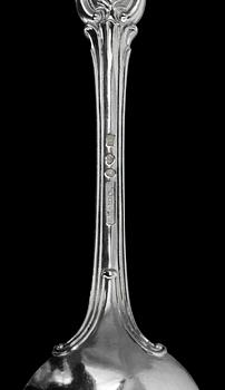 BESTICK, bestickuppsättning, 34 delar silver och 52 delar nysilver. Bla CG Hallberg o AG Duvfa, 1800 och 1900-tal.