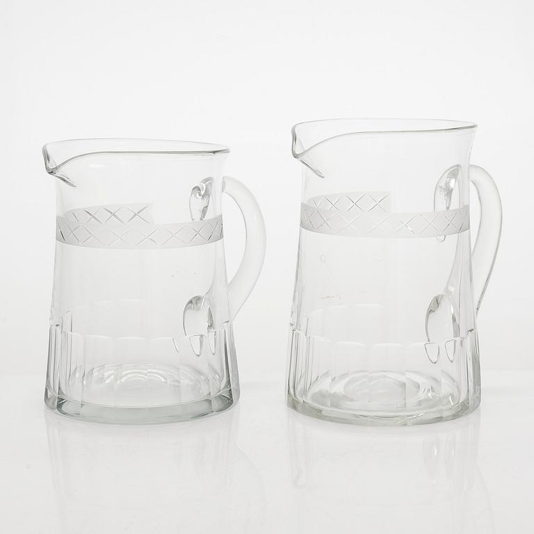 Glasservis, 109 st, "Antica" Nuutajärvi, Notsjö. I produktion 1900-1969.