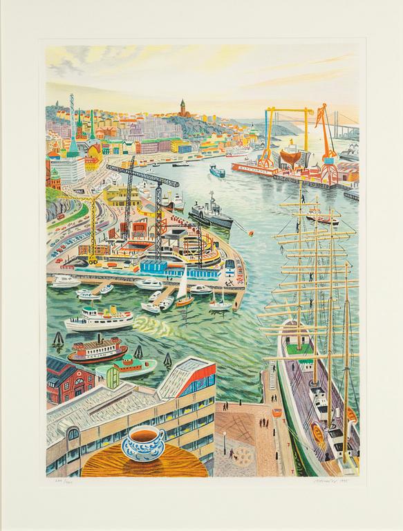 Mona Huss Walin, lithograph in colours, 1995, signed 274/460.