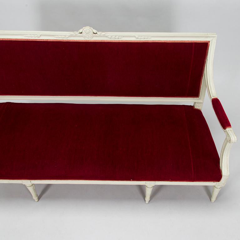 A Swedish Gustavian sofa, late 18th century.