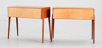 SÄNGBORD, ett par, teak AB Glas & Trä. 1950-60-tal.