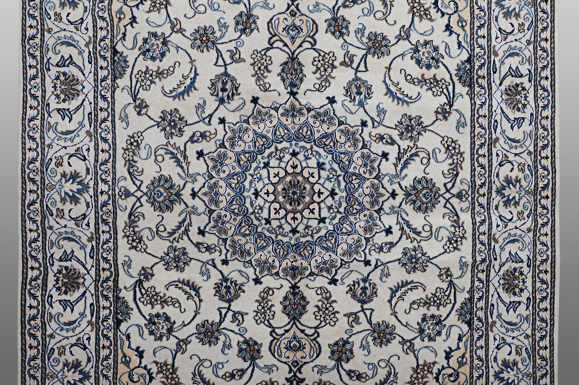 A carpet, Nain, parrt silk, ca 287 x 200 cm.