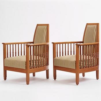 Otto Schulz, a pair of armchairs, master carpenter Carl Thorsson, Gothenburg 1912.