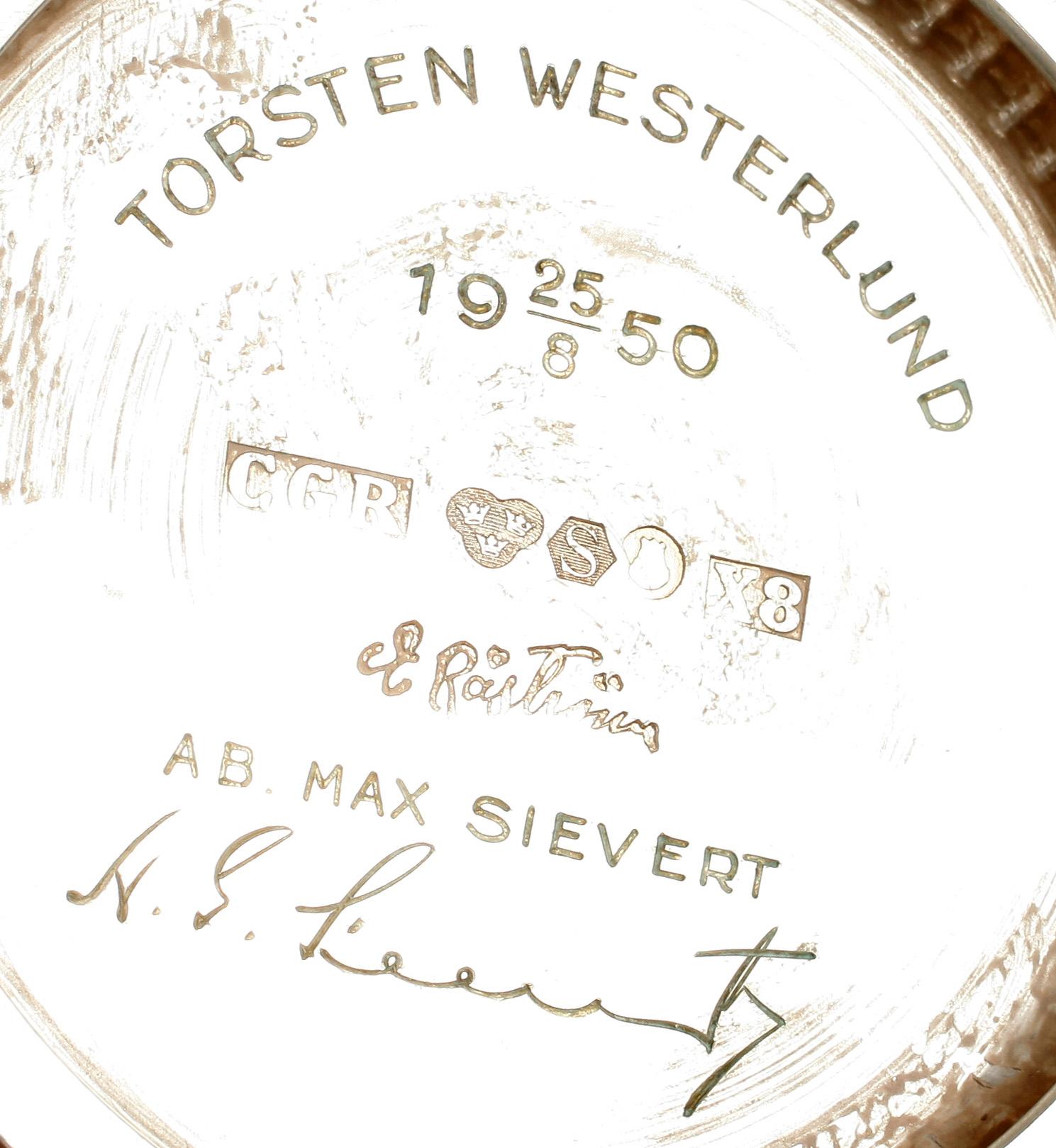 PARTI SILVER, 25 delar, bland annat K Andersson, Stockholm, 1915, total vikt ca 2258g.