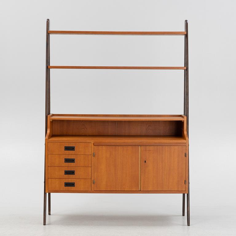A teak veneered bookcase, mid 20th Century.