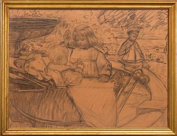 Gad Fredrik Clement, drawing, signed.