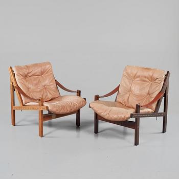 FÅTÖLJER, ett par, "Hunter", Torbjörn Afdal, Stranda Industri för Bruksbo, Norge, 1960/1970-tal.