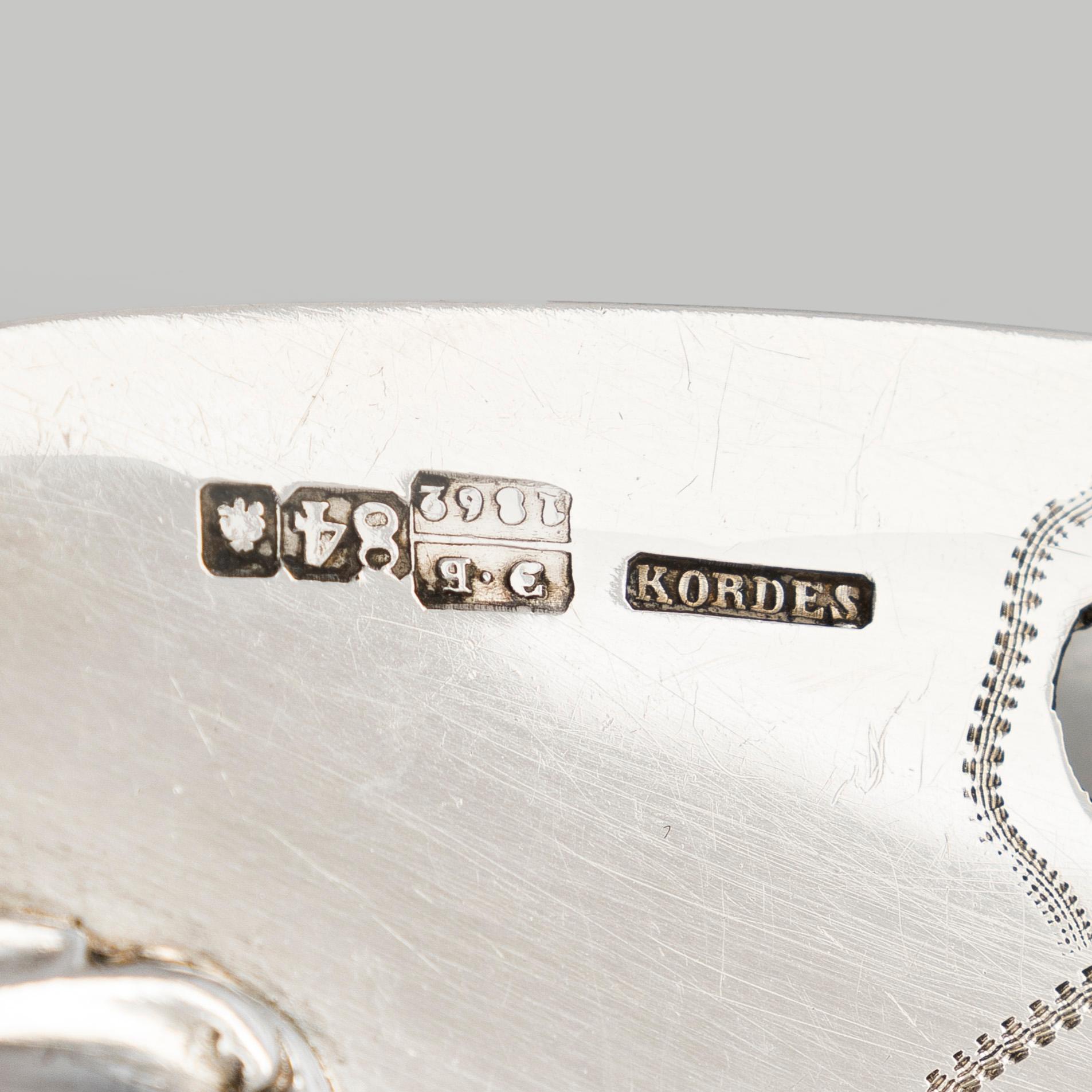 Alexander Kordes, kalaotin, hopeaa, Pietari 1862.