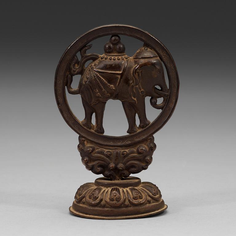 ALTARPIECE, bronze, Tibet, 17th/18th Century.