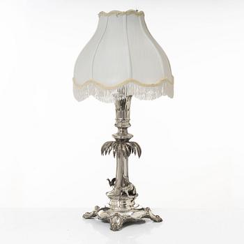 Gustaf Adolf Cedergren, bordslampa, silver, Stockholm 1886.