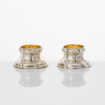 Nils Orstedt, saltkar, ett par, silver, Norrköping 1779. Rokoko.