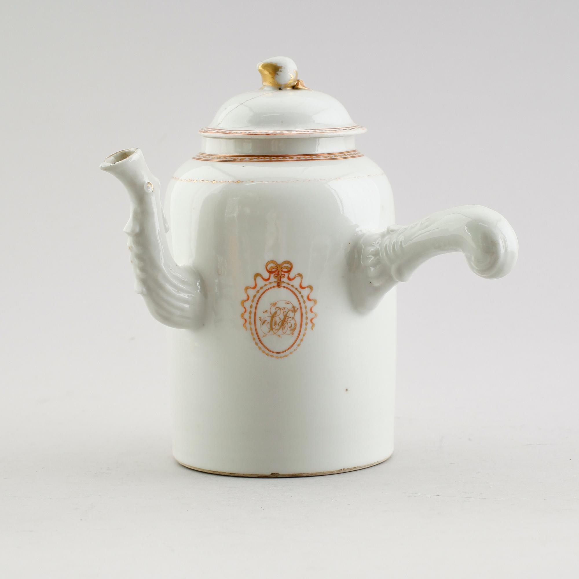 KAFFEKANNA, porslin, Kina, Qianlong 1736-1795.