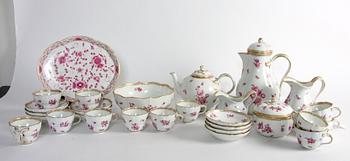 KAFFESERVIS, 17 delar, porslin, Meissen.