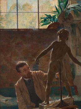 Oscar Björck, 'I bildhuggarateliern' (In the sculptor's studio).