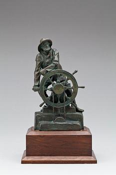 ALFRED OHLSON, skulptur, grönpatinerad brons. Sign o dat 1910.