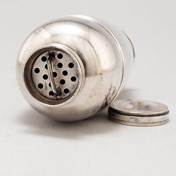 SYLVIA STAVE, coctail shaker, silver plated, CG HALLBERG, Sweden 1930's.