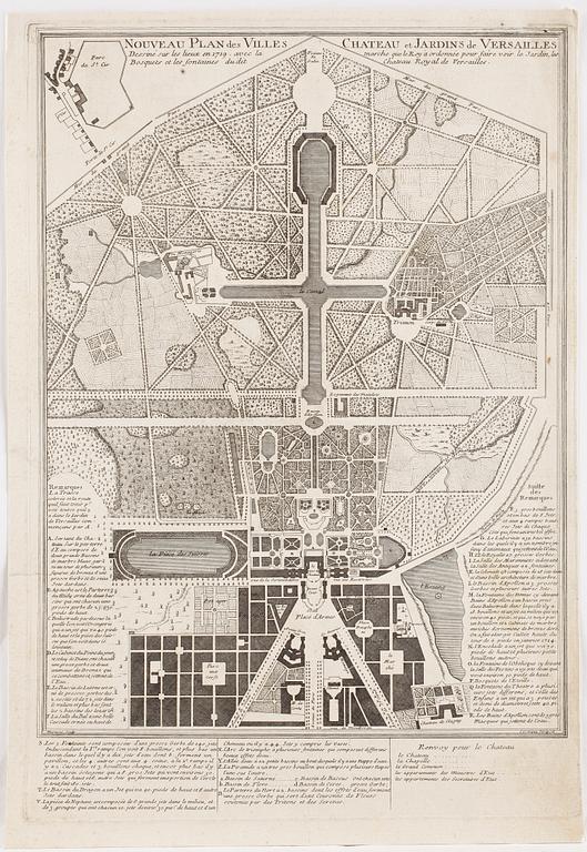 GRAFISKA BLAD, 3 st, Paris, Versailles, Amsterdam, 17/1800-tal.