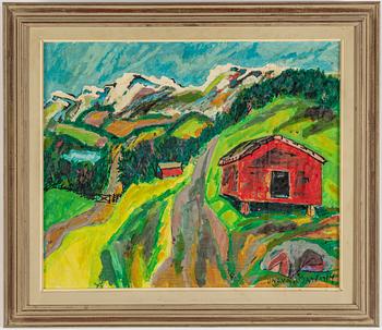 UNO VALLMAN, oil on panel, signed.