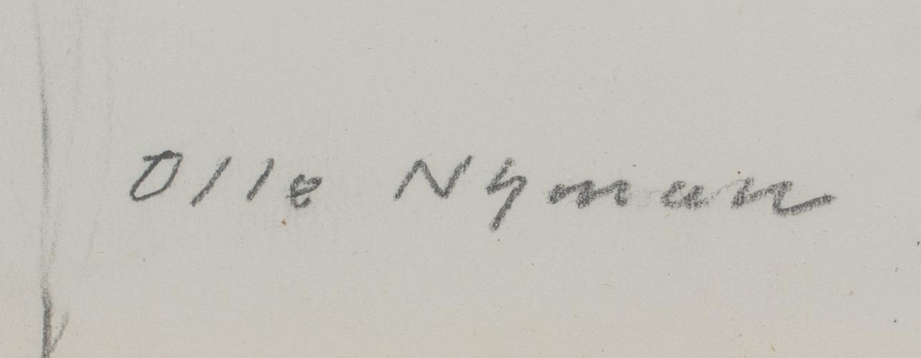 OLLE NYMAN, teckning, signerad.