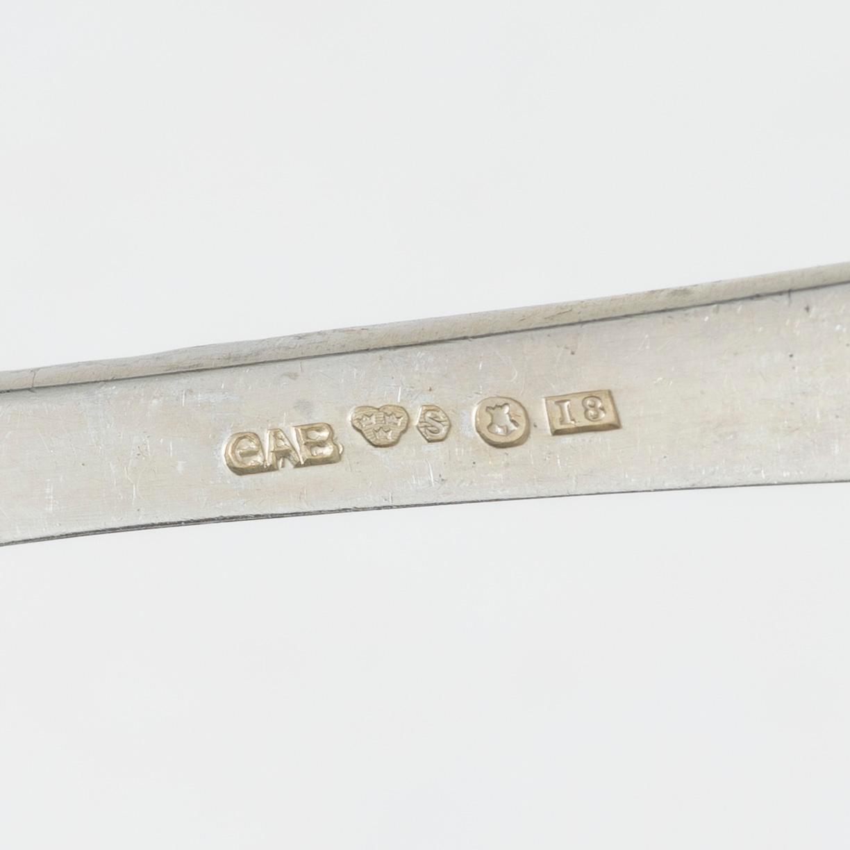 Jacob Ängman, A 24-piece silver fish flat ware set, "Rosenholm", Sweden, 1935-97.