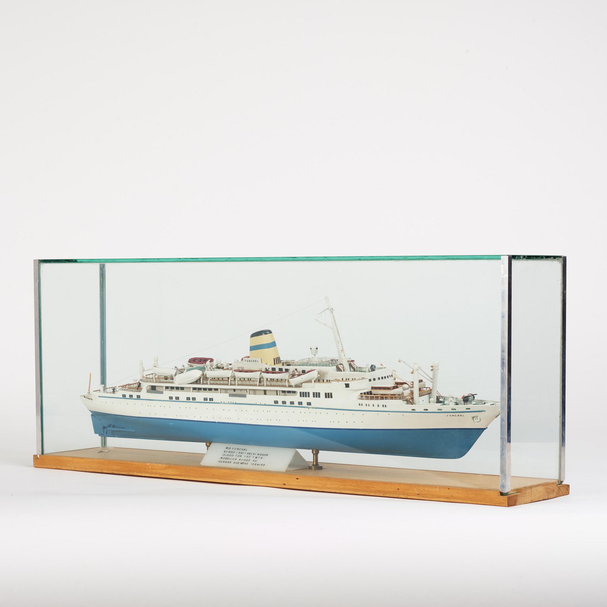 Ship model, M/V Funchal, built by Gunnar Roempke 1988-89.