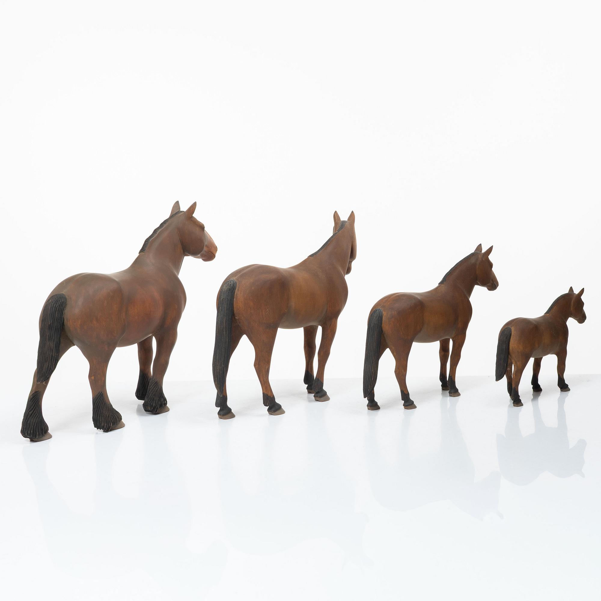 Erik Hallqvist, sculptures, 4 pcs, Undersvik, Hälsingland.