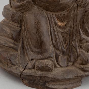 Figurin, bambu, föreställande Zhang Guolao, bambu 18/1900-tal.