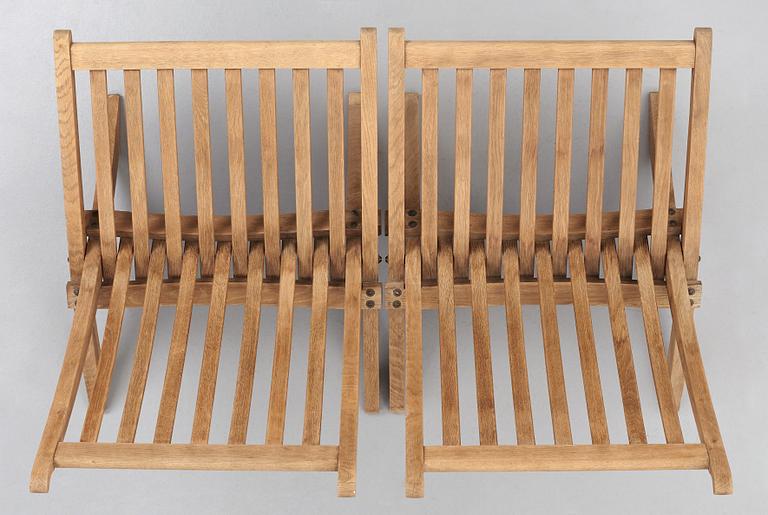 HANS J WEGNER, a pair of folding chairs for Johannes Hansen, Denmark 1960's.