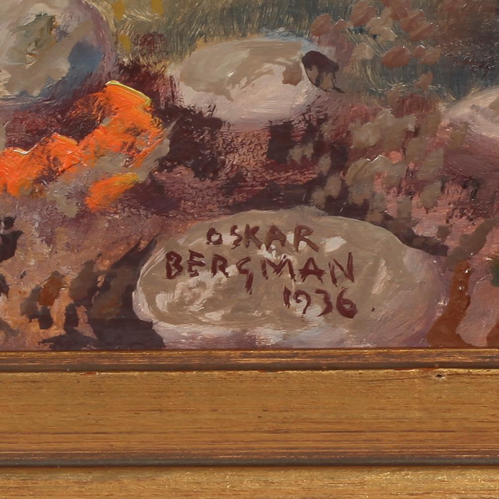OSKAR BERGMAN, olja på pannå, signerad och daterad 1936.