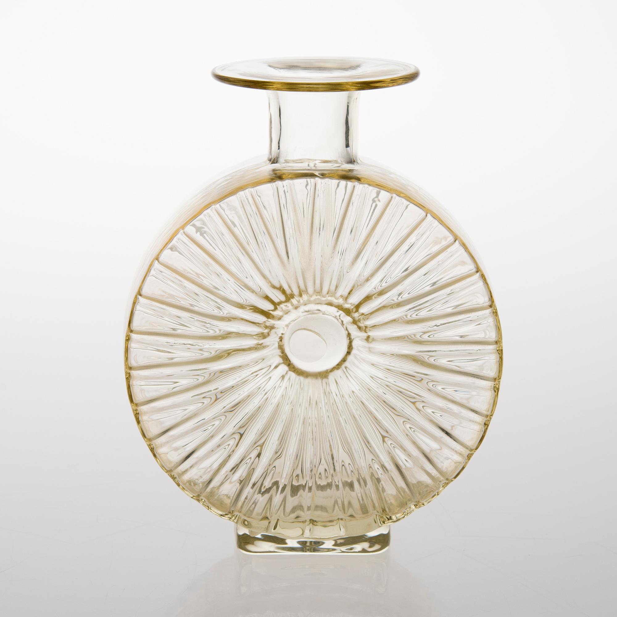 A 'Sun-Bottle' glass vase, Riihimäen Lasi, Finland. Designed in 1964.