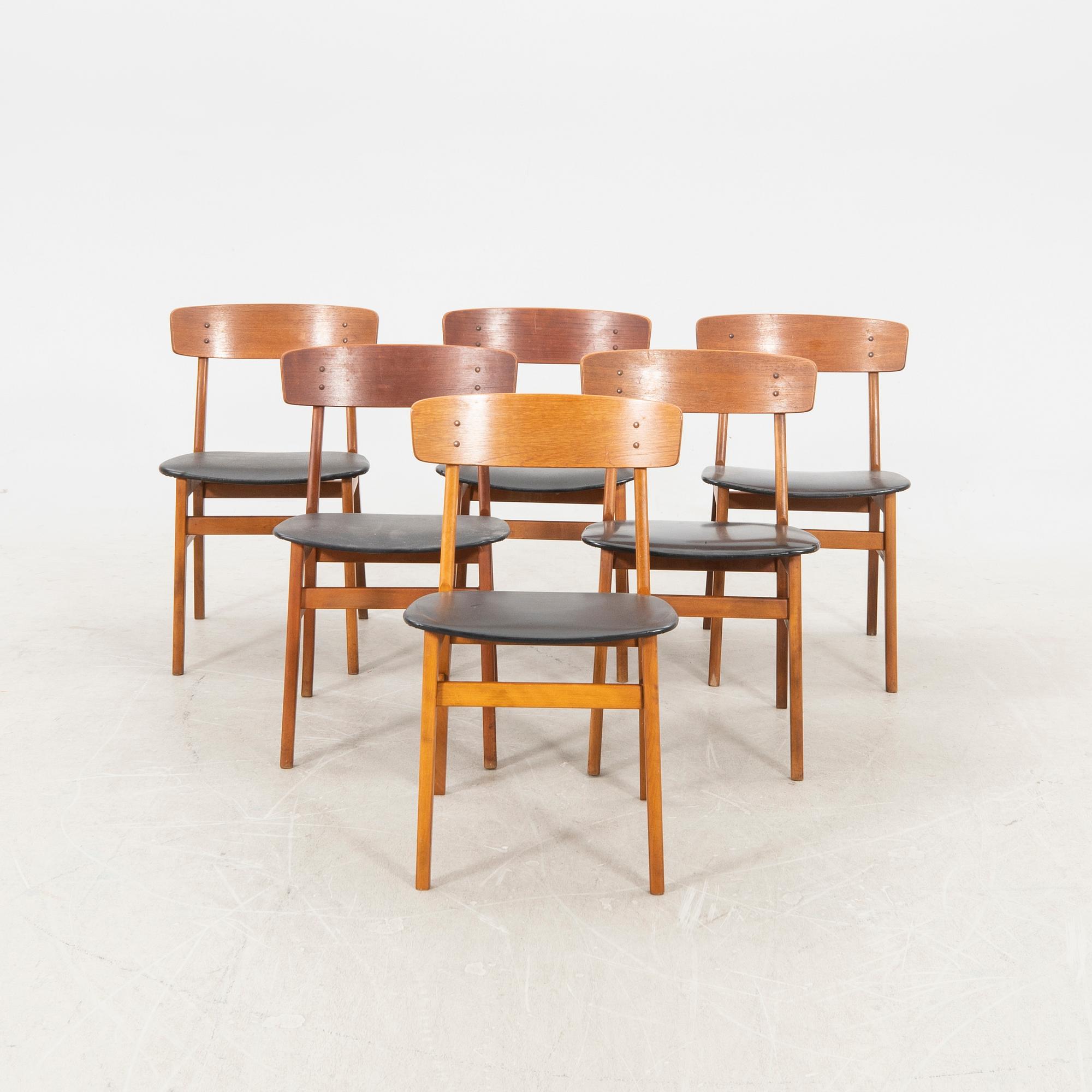 Chairs 6 pcs Farstrup Denmark 1960s.